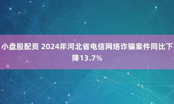 小盘股配资 2024年河北省电信网络诈骗案件同比下降13.7%